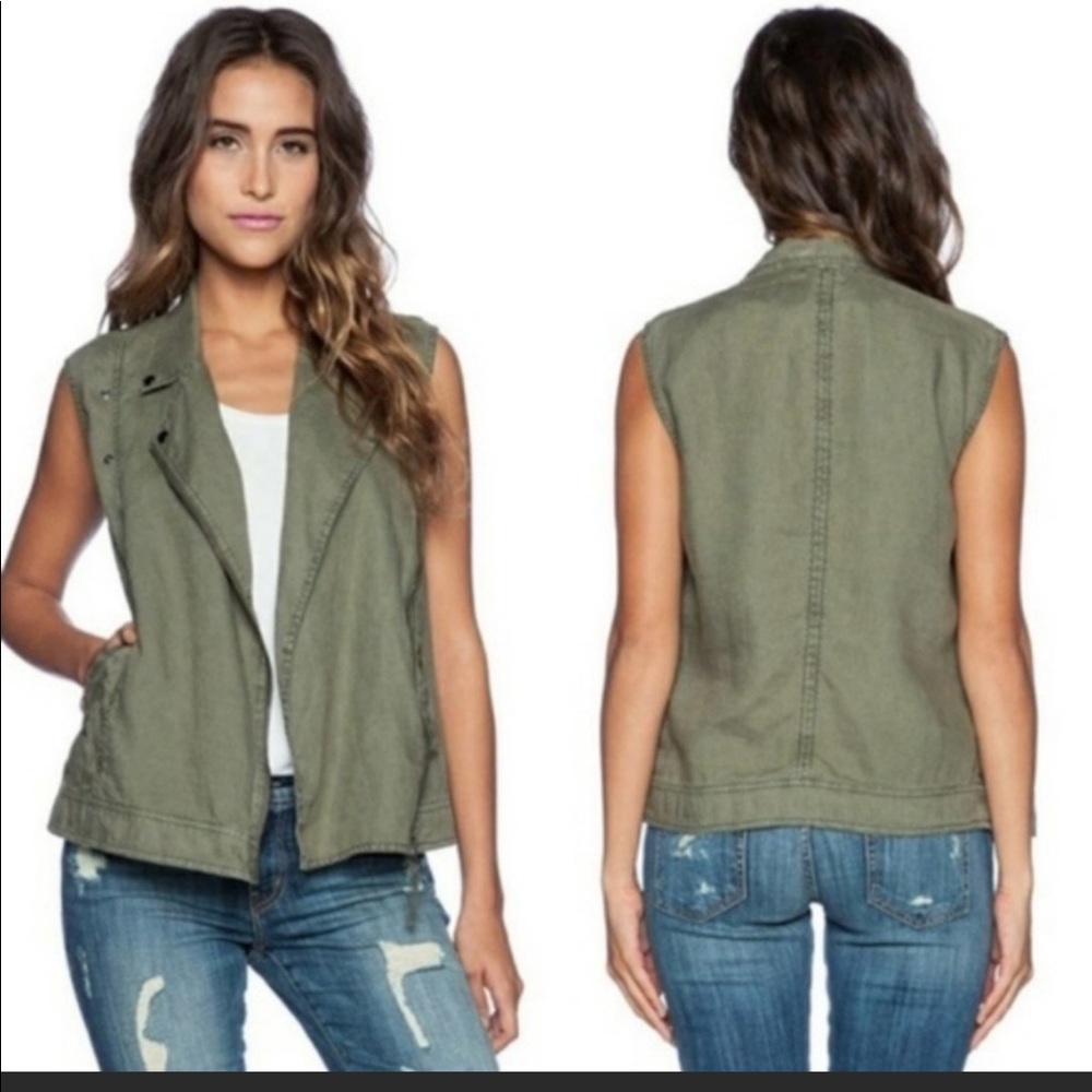 Michael stars olive green army utility vest